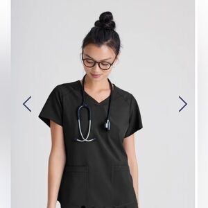 Grey's Anatomy Classic Black Scrub Top by Barco